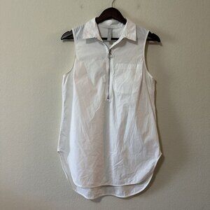 Athleta Women's Uptown Shell 1/4 Zip Sleeveless Collared Tank Top Shirt SZ S